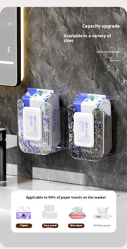 Title 13, Punch-free Light Luxury Wall-mounted Wipes Stor...