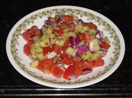 Picture of finished tomato salad. Hope you enjoy ;)