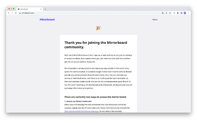 Mirrorboard chrome extension