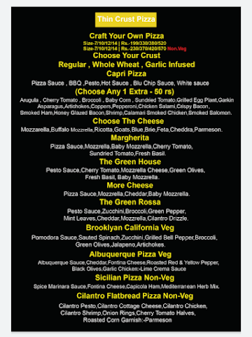 Mondo Pizza And Cafe menu 