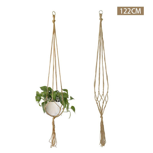 Title 9, Hand-woven plant hanging basket cotton rope sli...