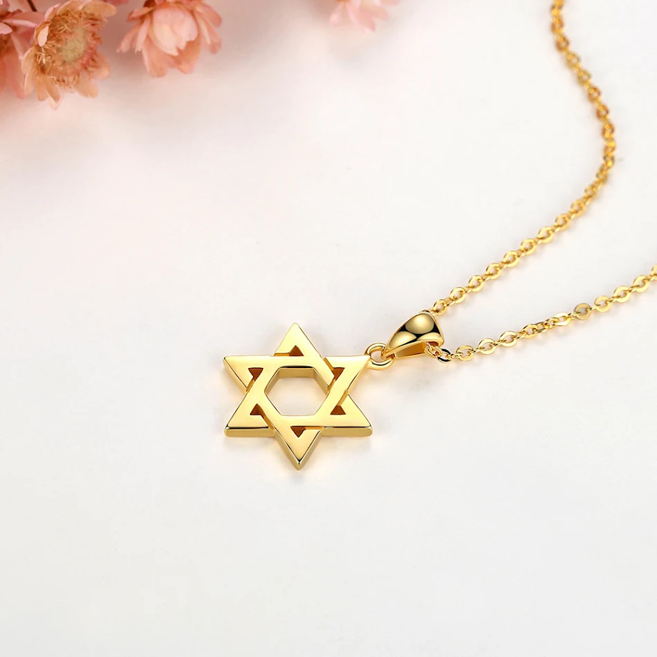 S925 Silver Hexagram Necklace Pendant. A stylish sterling silver talisman for protection, good luck and spiritual balanc