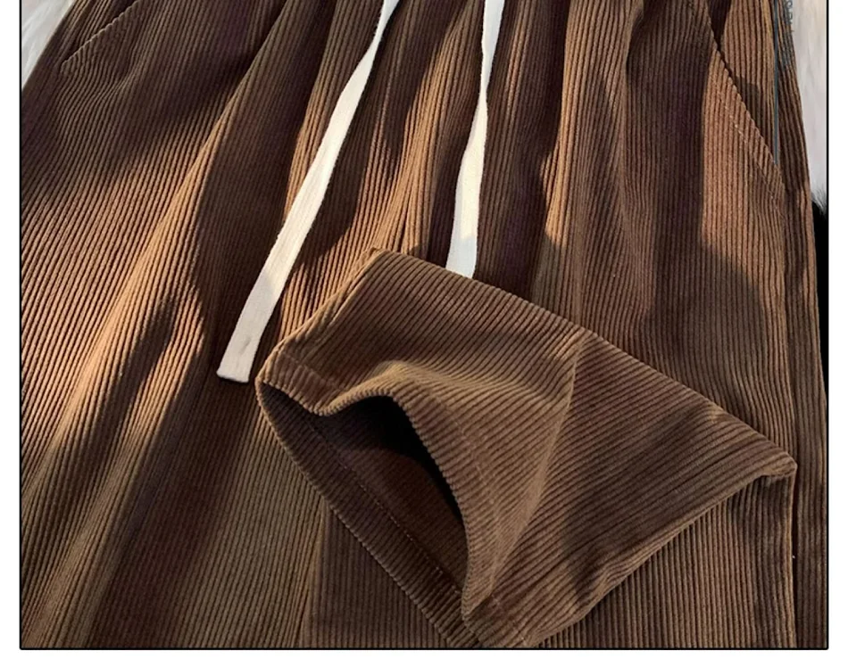 Męskie spodnie casual American Retro Corduroy