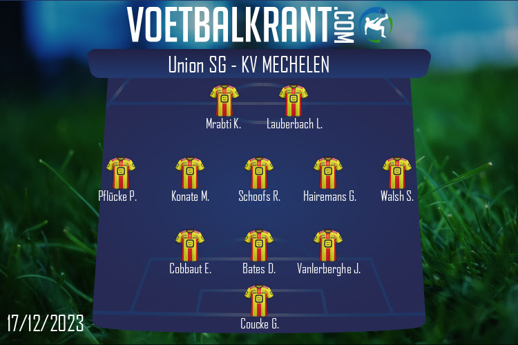 Opstelling KV Mechelen | Union SG - KV Mechelen (17/12/2023)