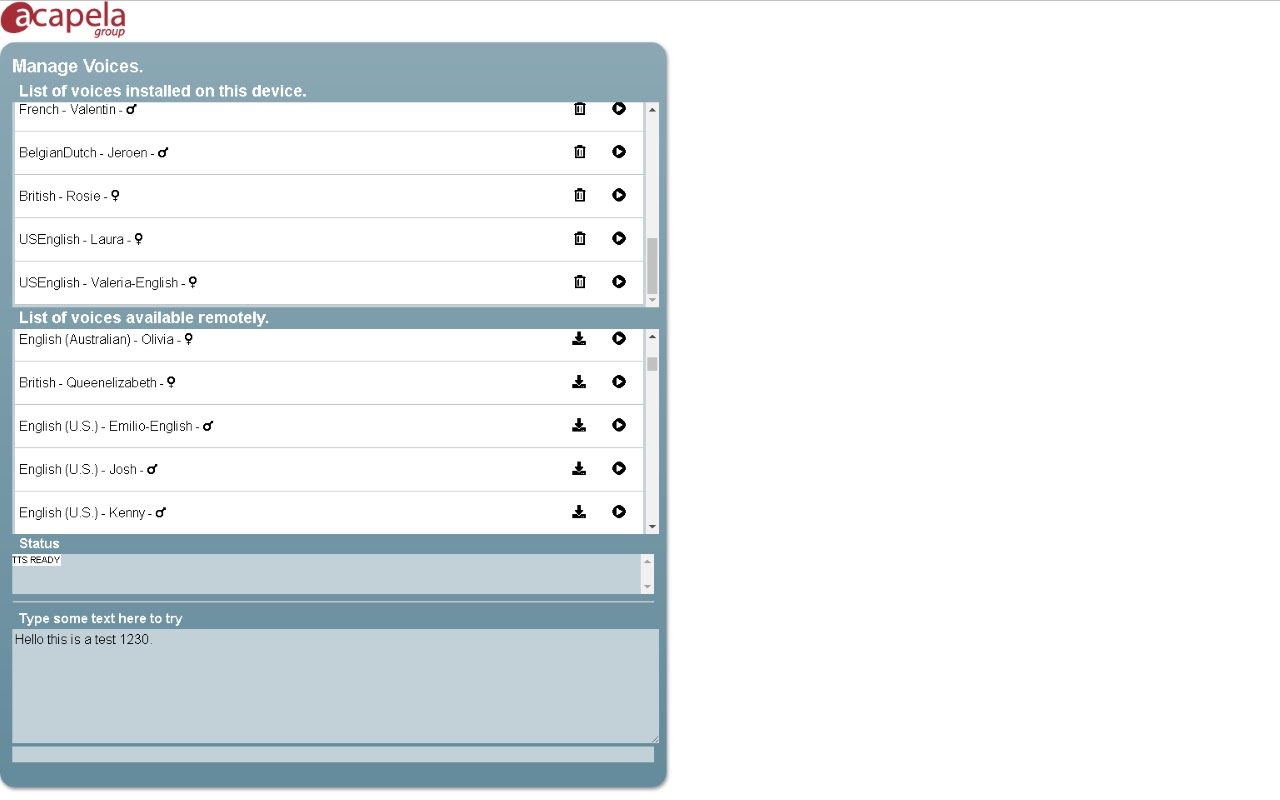 Acapela TTS Engine Preview image 1