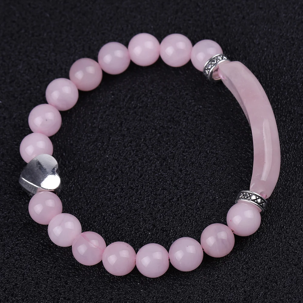 Title 4, Bracelet Coeur en Agate Rouge Rayé pour Femme B...