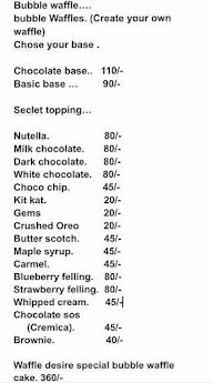 Waffle Desire menu 2