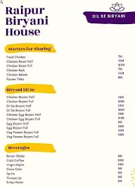 Raipur Biryani House menu 1