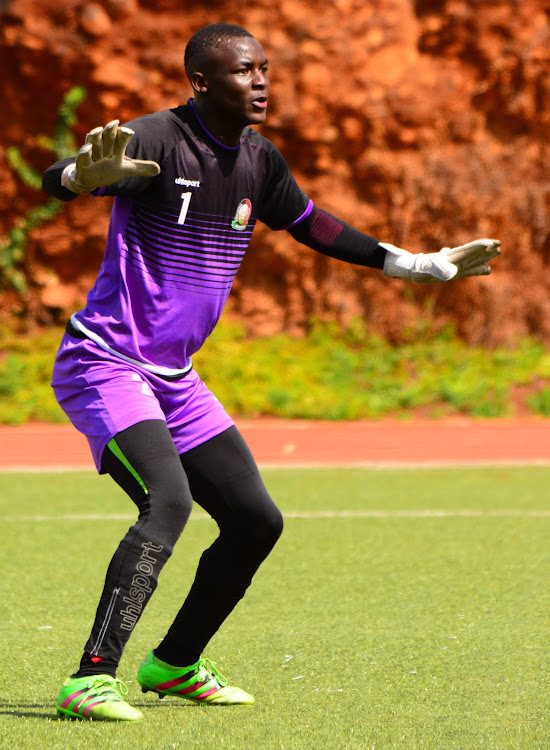 Goalkeeper Bixente Otieno in action during a training session