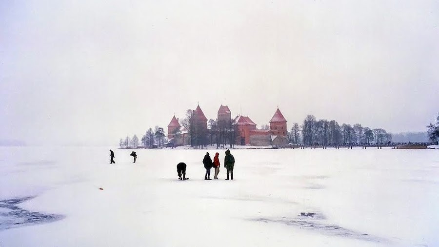 Troki, Trakai, Zamek na wyspie, zima