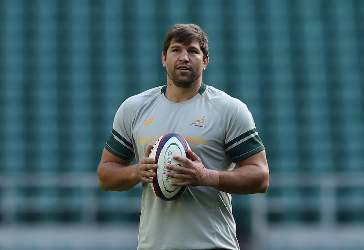 Willem Alberts looks on during the South Africa captain's run at Twickenham Stadium on November 11, 2016 in London, England.