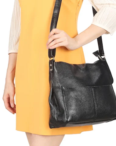 Bolsa feminina de ombro em couro ge - 1
