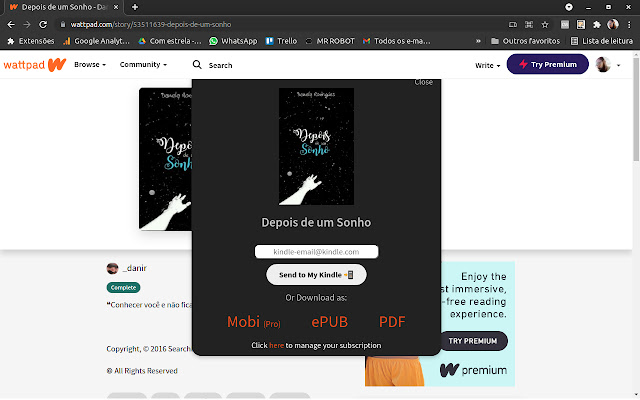 Wattpad to Kindle E-reader