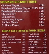 Andhra Mess menu 1