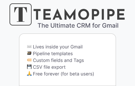 Teamopipe CRM for Gmail small promo image