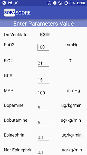 Sepsis Score: SOFA Calculator