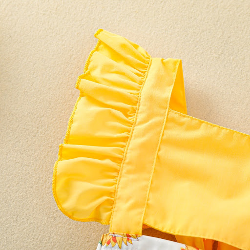 Title 3, Girls Sling Sunflower Bee Lace Off-Waist Jumpsu...