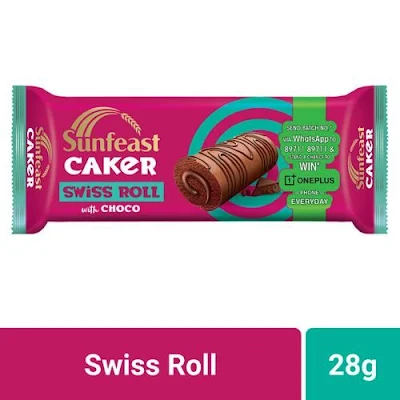 Sunfeast Caker Swiss Roll Cake - 28 gm