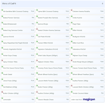 EatFit menu 