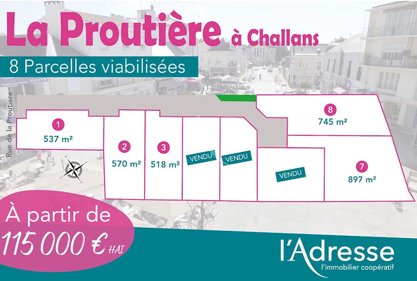  Vente Terrain à bâtir - 537m² à Challans (85300) 