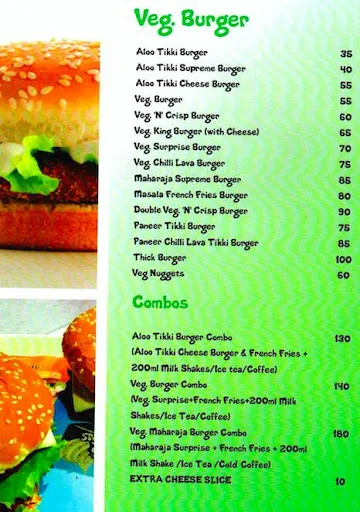 Hutkar Burger and Ice Creams menu 