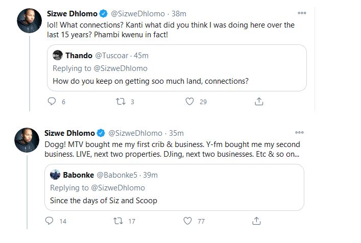 Sizwe Dhlomo replies to a troll who asked where he got all "that land".