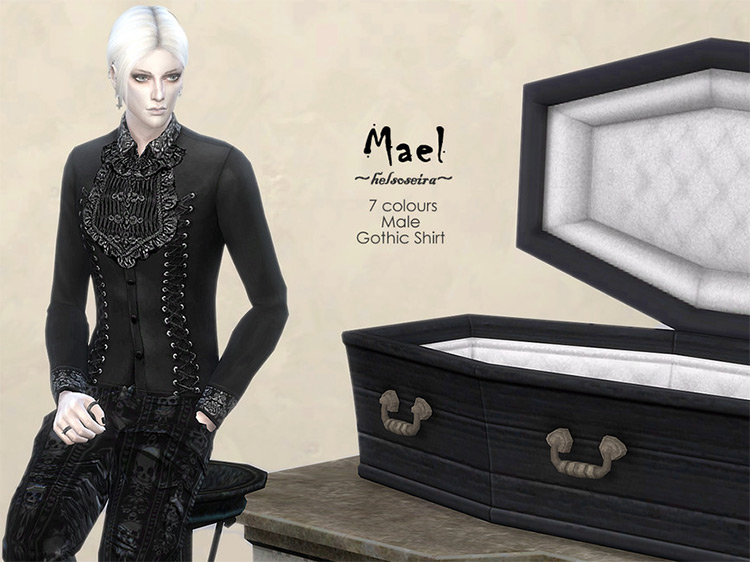 MAEL – Gothic Shirt – Male (Updated) by Helsoseira for Sims 4