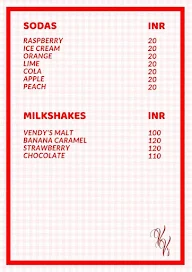 Vintage Vendy's menu 1