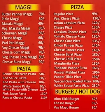 Shri agrasen fast food menu 