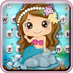 Cover Image of डाउनलोड Cartoon Mermaid Pearls Keyboard Theme 1.0 APK