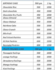 Iyengar Cake Palace menu 7