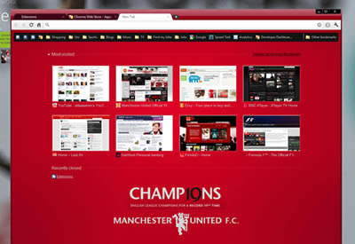 Manchester United 10/11 Champions Theme chrome extension