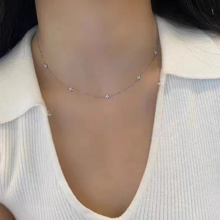 Collier de clavicule étoilé de luxe léger en plaqué or 18 carats S925, élégance étoilée haut de gamme, parfait pour une touche d'éclat.