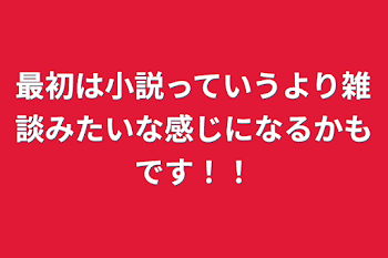 最初は小説っていうより雑談みたいな感じになるかもです！！