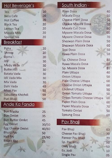 Hotel Jalsa menu 