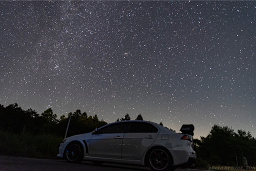 ランサーエボリューション Xの茶臼山 ペルセウス 座流星群 星空と愛車 星空撮影 茶臼山高原に関するカスタム メンテナンスの投稿画像 車のカスタム情報はcartune