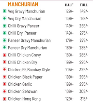 Chacha Chinese menu 1