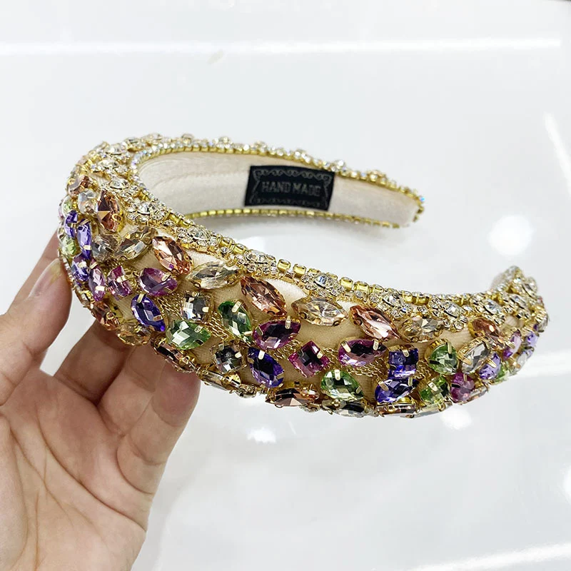 Title 4, Dames haarband met brede strass steentjes zijka...