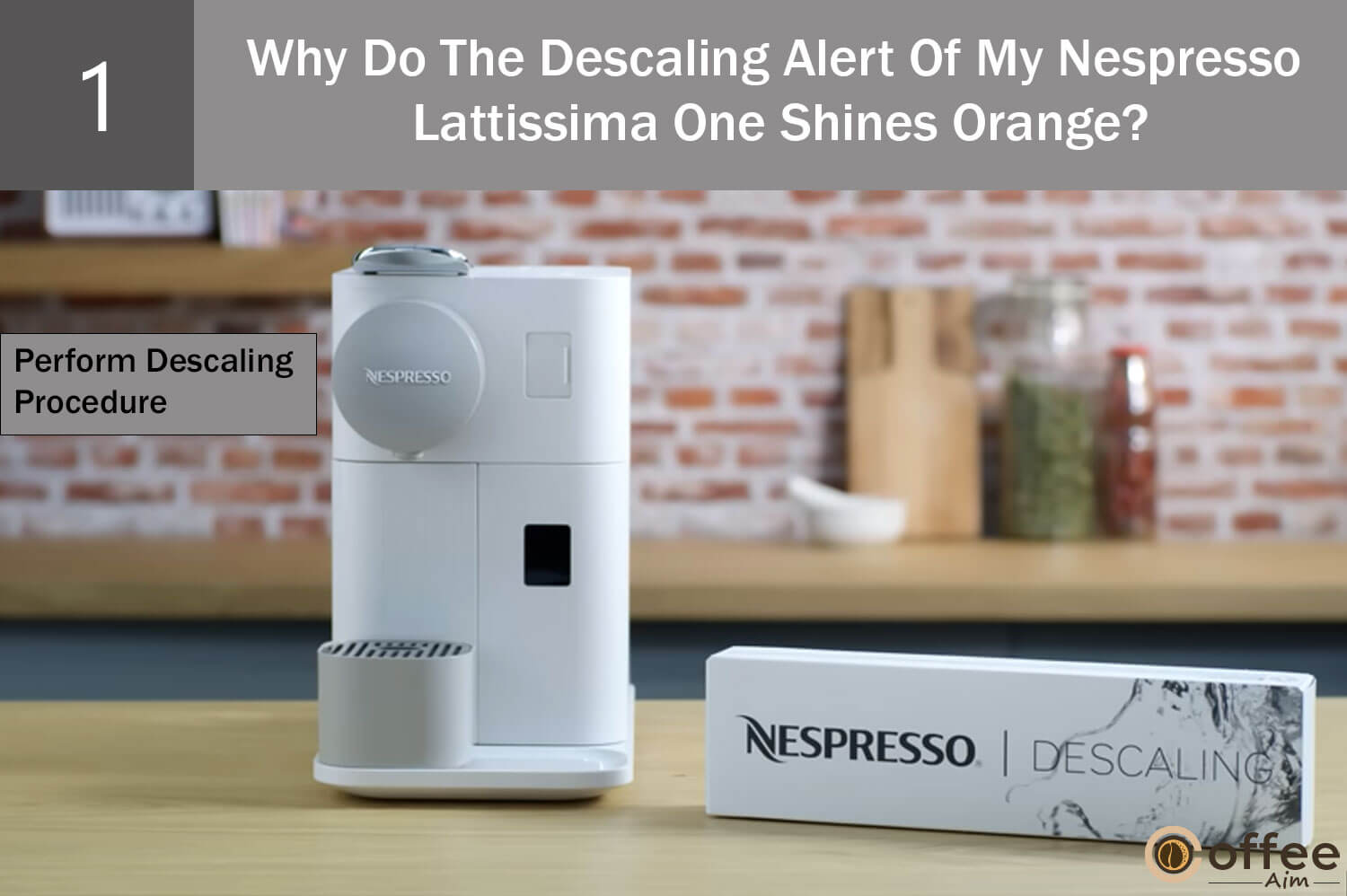 Resolve the alert by descaling your machine to remove mineral scale. Prepare your coffee machine for descaling treatment. Find the procedure in the section provided.