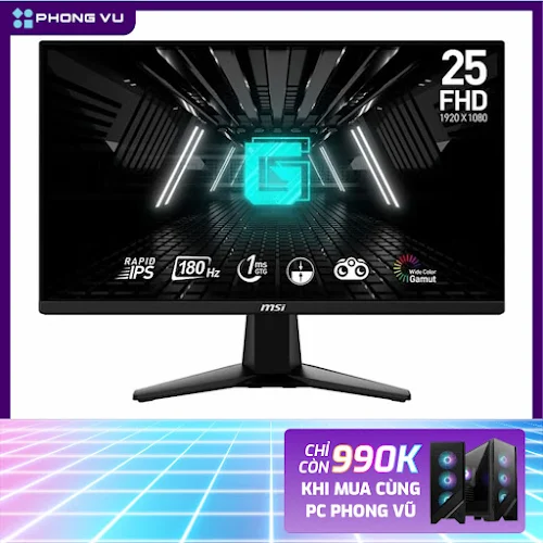 Màn hình LCD MSI 24.5 G255F (1920 x 1080/ IPS/ 180Hz/ 1ms (GtG))