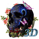 Download 3D Hell Neon Skull butterfly flowers theme For PC Windows and Mac 1.0.0