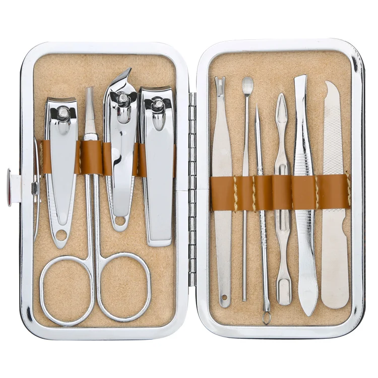 Ensemble d'ongles à carreaux de 10 pièces pour manucure et pédicure parfaites. Kit complet avec des outils essentiels pour les soins des ongles à domicile.