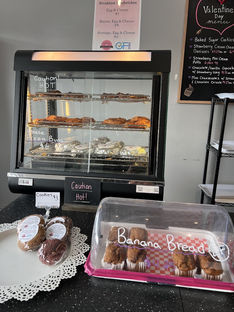 Gluten free hot display, cookies, and banana loafs