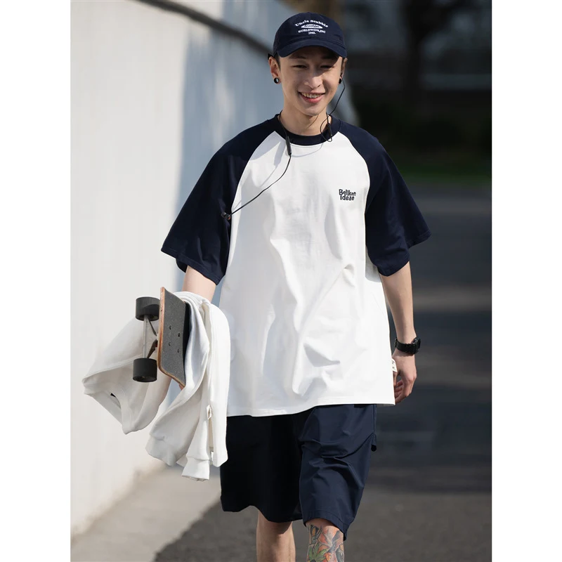 Męska Koszulka Podkoszulka z Rękawem Raglan Casual Japonia – Wygodna i Stylowa – Idealna jako Warstwa Bazowa do Stylizacji