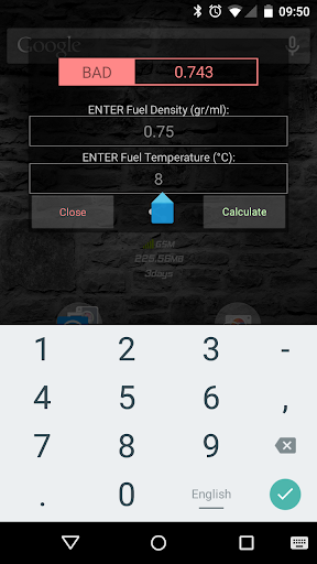 JP8 Density Calculator