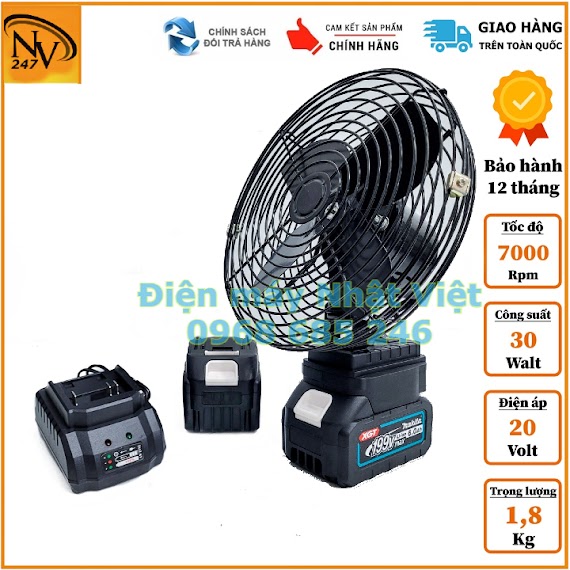 Quạt Tích Điện Makita 18V 8 Inch Quạt Pin Mini Để Bàn Trên 8H Liên Tục Bh 12Th Ưu Việt Hơn Yoobao