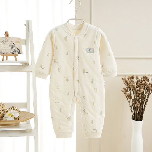 Title 3, Lente en herfst baby gewatteerde jumpsuit drie ...