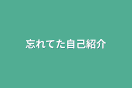 忘れてた自己紹介