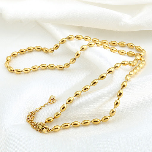 Title 6, 18K Gold Plated Stainless Steel Oval Beads Chai...