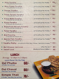 Tiwari's Ghee Paratha And Chaats menu 1